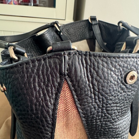 Burberry Maidstone Leather Canvas Small Shoulder Bag - Picture 12 of 13